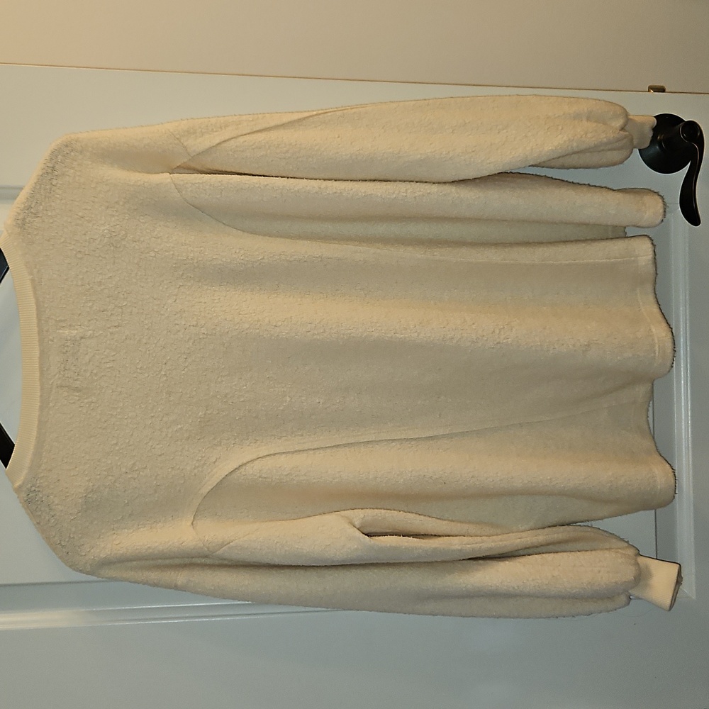 Urban Outfitters Cream Fuzzy Lillu V-Neck Pullover Sweater, XS, Oversized, Boxy - Picture 7 of 10